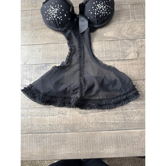 Victoria's Secret Sexy Little Things mesh black crystal lingerie - Picture 4 of 12
